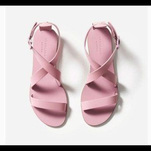 NWT Everlane Modern Wrap Sandal Women 10 Dusty Rose Adjustable Straps Flats